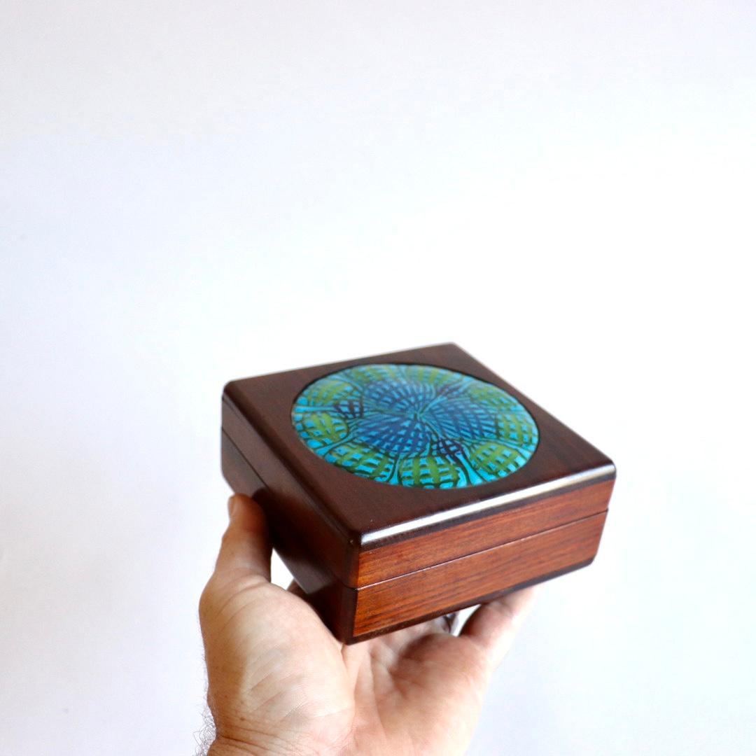 Acrylic Annemarie Davidson Enamel Rosewood Box