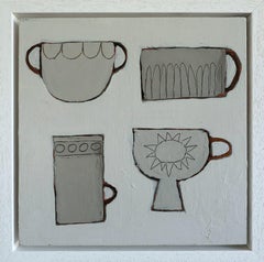 2025 Pittura acrilica originale britannica di natura morta contemporanea - Tazze limitate