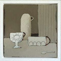 2025 Pittura acrilica originale britannica di natura morta contemporanea - Sunny Cup