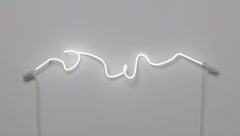 "Shimmy" Neon light glass sculpture Minimal Soft White bright Brooklyn New York