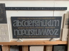 Connected Alphabet, Hand-carved, Painted and Gilded Burlington Slate Sculpture