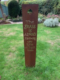 Grass, Editioned, Rusted Corten Steel Garden Sculpture by Annet Stirling