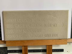 Roaming Stags, Poetry Hand-carved into Purbeck Limestone by Annet Stirling