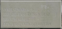 Poetry Roaming Stags, poésie sculptée à la main en pierre calcaire de Purbeck par Annet Stirling