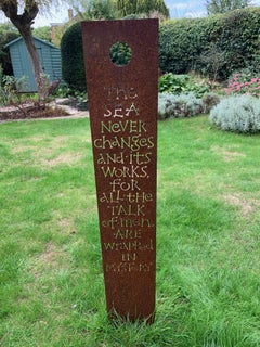 Sculpture de jardin en acier Corten rouill Sea II, dite par Annet Stirling