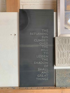 The Returning Sun, Poetry Hand-Carved into Burlington Slate Sculpture