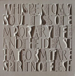Whisper to my Soul, Poetry Hand-carved into Purbeck Limestone by Annet Stirling