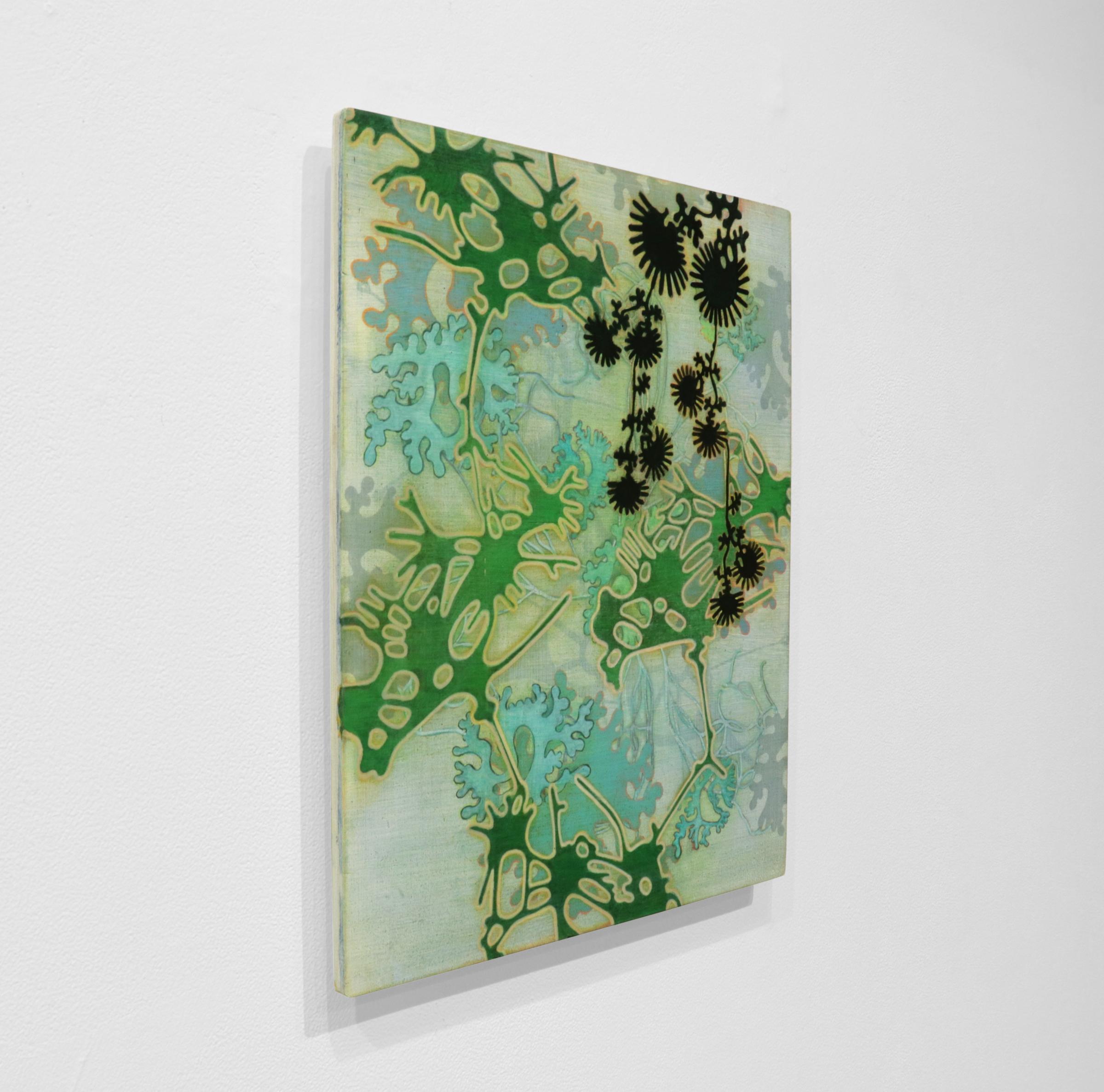 #17-07, Abstract Floral Painting - Brown Figurative Painting by Annette Davidek
