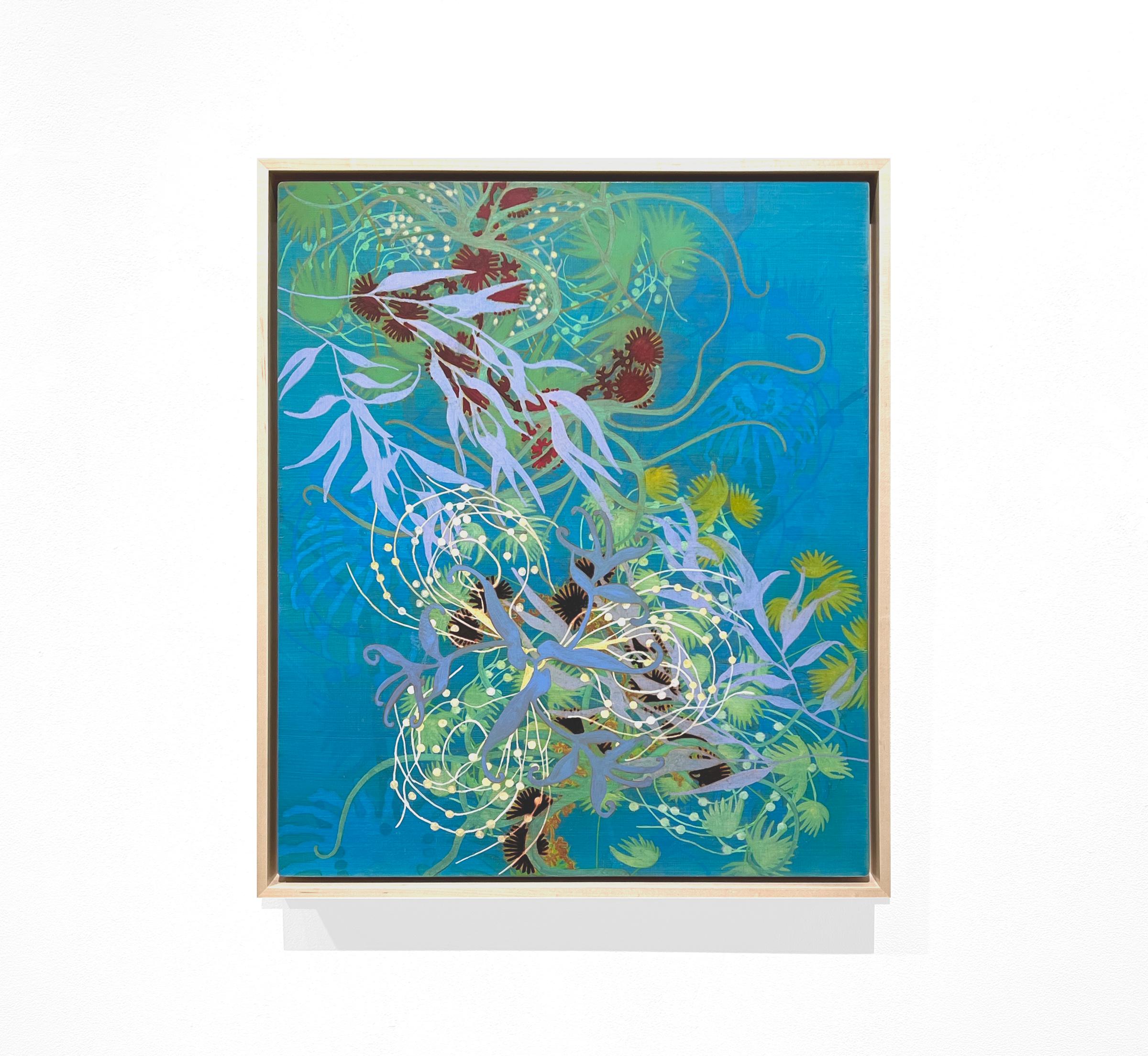 #21-04, lebhafte Farben – abstraktes geblümtes Gemälde – Painting von Annette Davidek