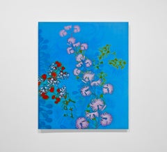 #21-13 - Pittura floreale astratta / Pittura Nature blu