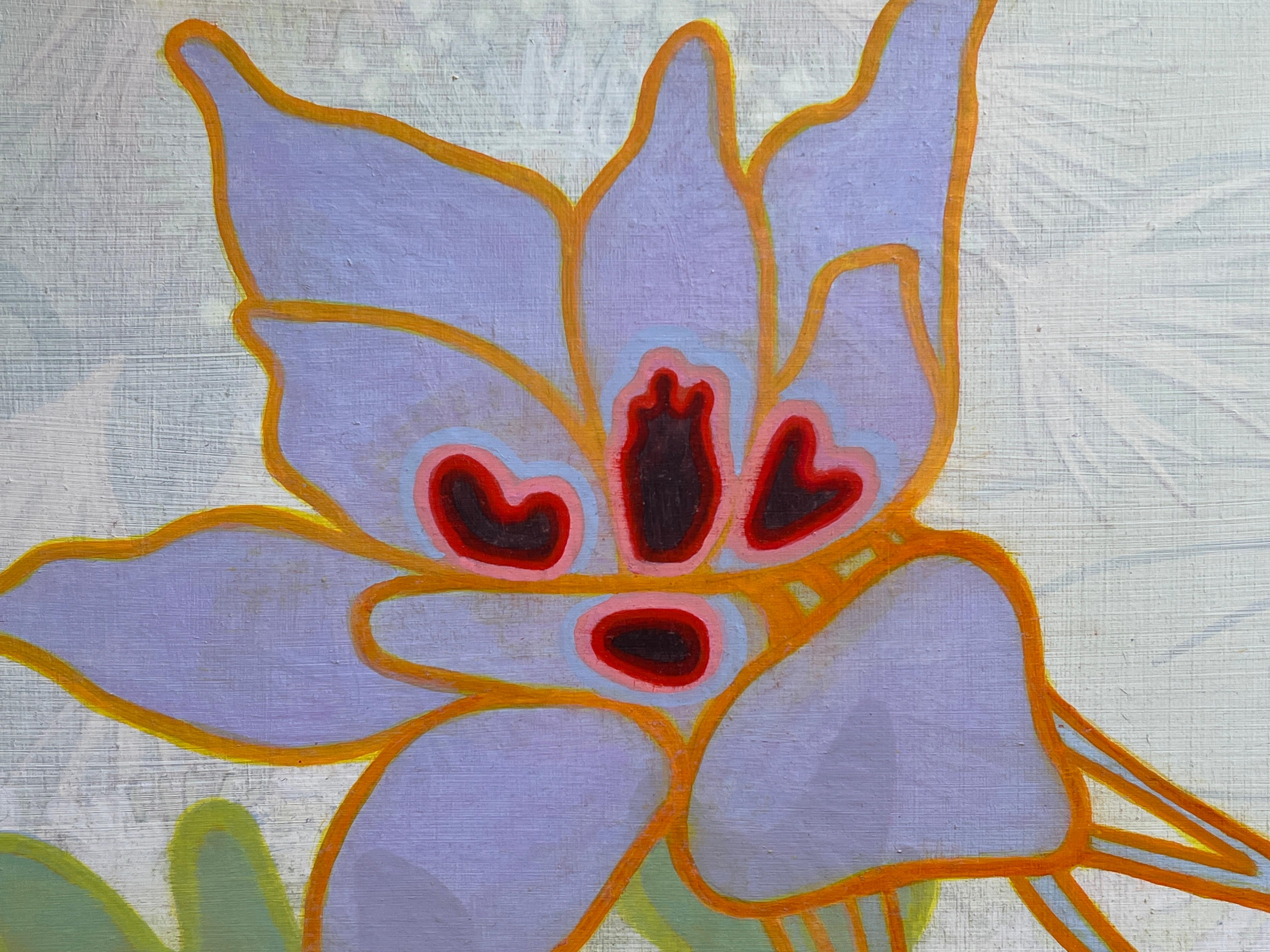 #22-13 - Floreale astratto contemporaneo - Abstract Painting Marrone di Annette Davidek