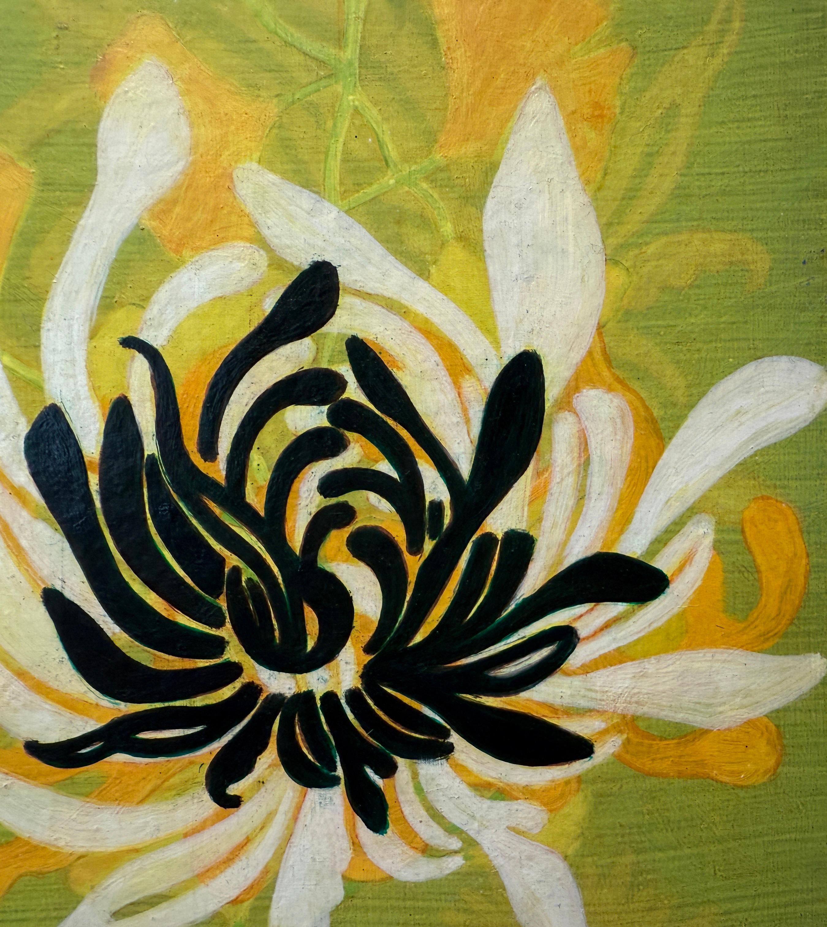 Annette Davidek (b. 1957, Flint, MI) creates mysterious yet beautiful paintings that reference naturalistic forms, from exotic plants and sea life to microscopic organisms. Combining inspiration from her trips to China and Japan with botanical