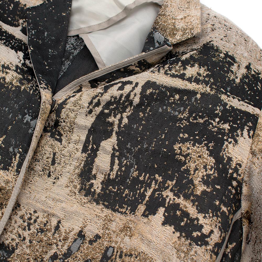 Annette Gortz Beige & Grey Print  Oversized Belted Coat - Size XL 1