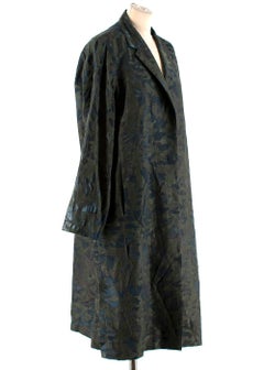 Annette Gortz Green Camo Print Brocade Coat - Size S