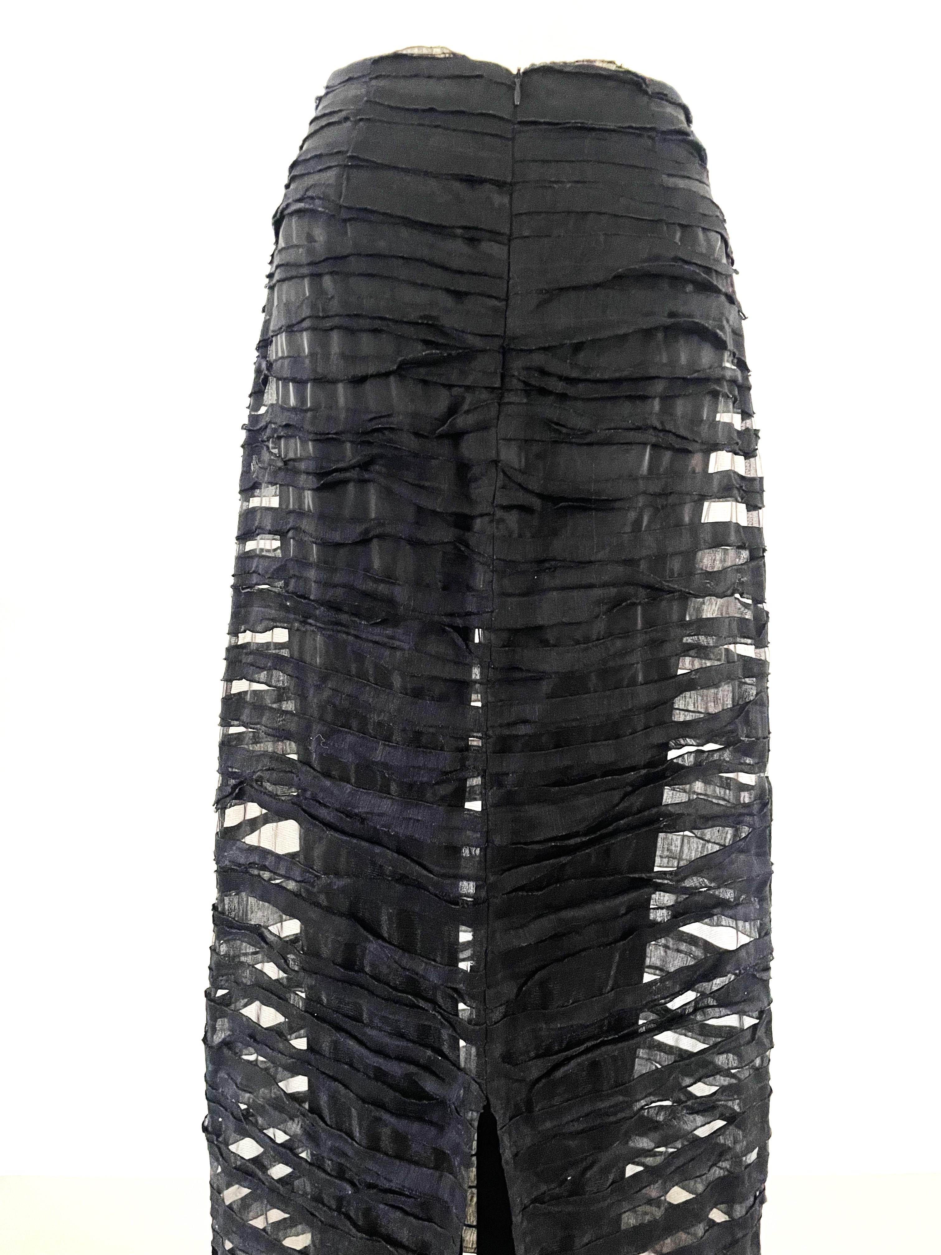 Annette Görtz Vintage Black Long Evening Skirt with Layers Bon état - En vente à 'S-HERTOGENBOSCH, NL