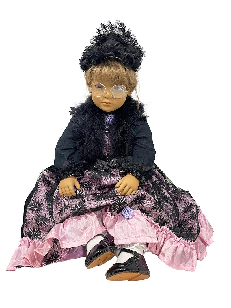 20th Century Annette Himstedt doll Neblina 1991/1992 with children's doll pram For Sale