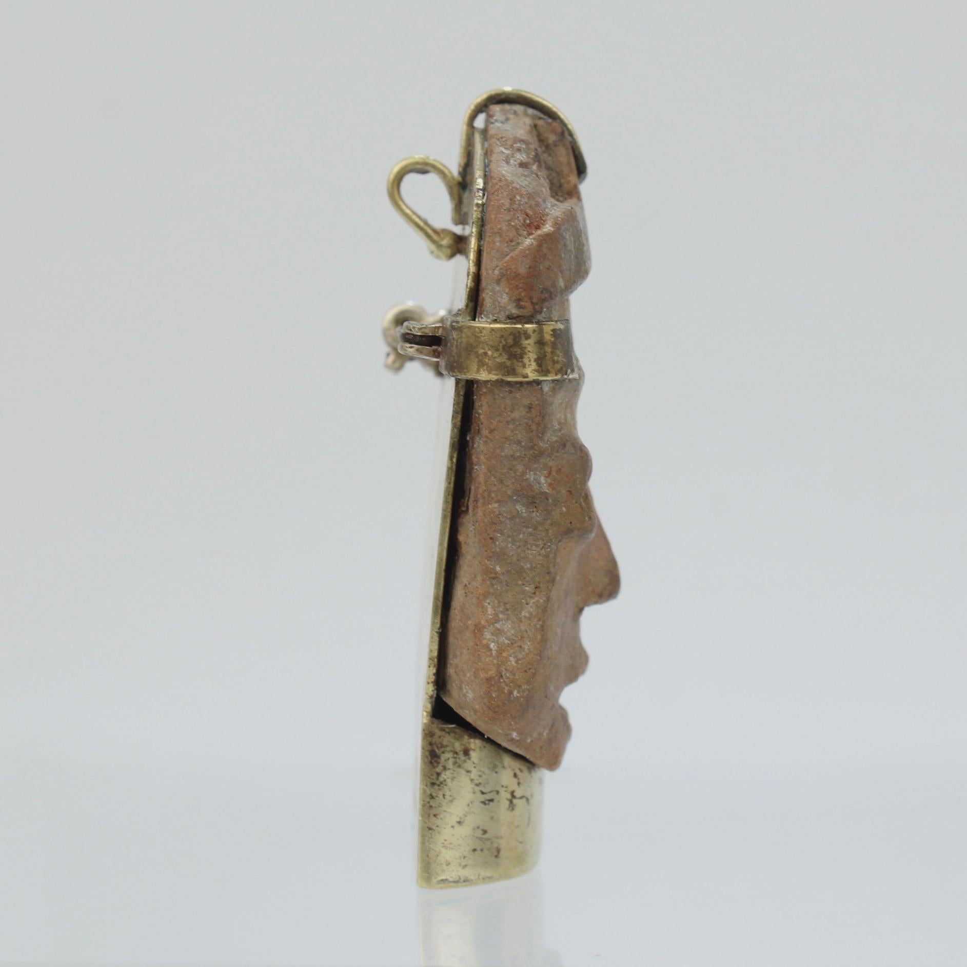 Annette Nancarrow Pre-Columbian Relic Mounted as Brooch or Pendant In Good Condition For Sale In Philadelphia, PA
