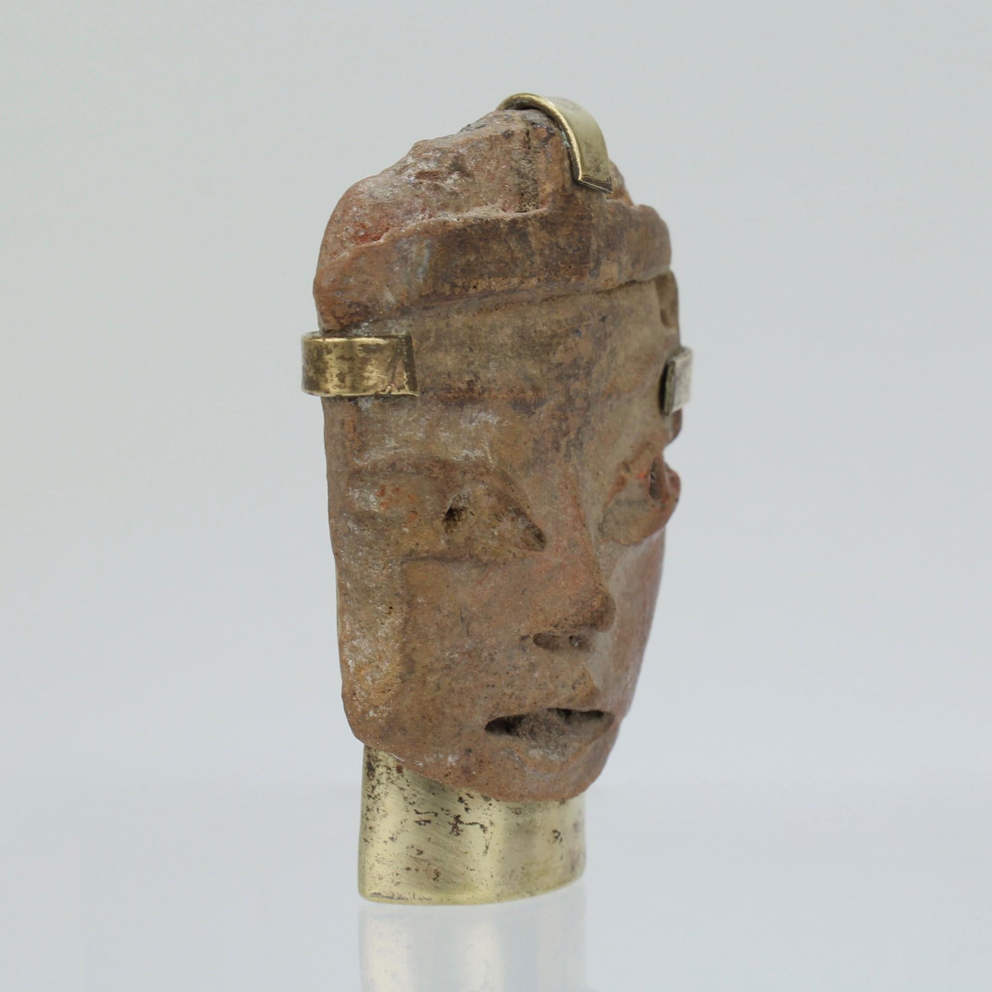 Women's or Men's Annette Nancarrow Pre-Columbian Relic Mounted as Brooch or Pendant For Sale