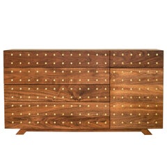 Annette Storage Cabinet Hand Made in Tzalam Wood and Brass Buttons by Tana Karei