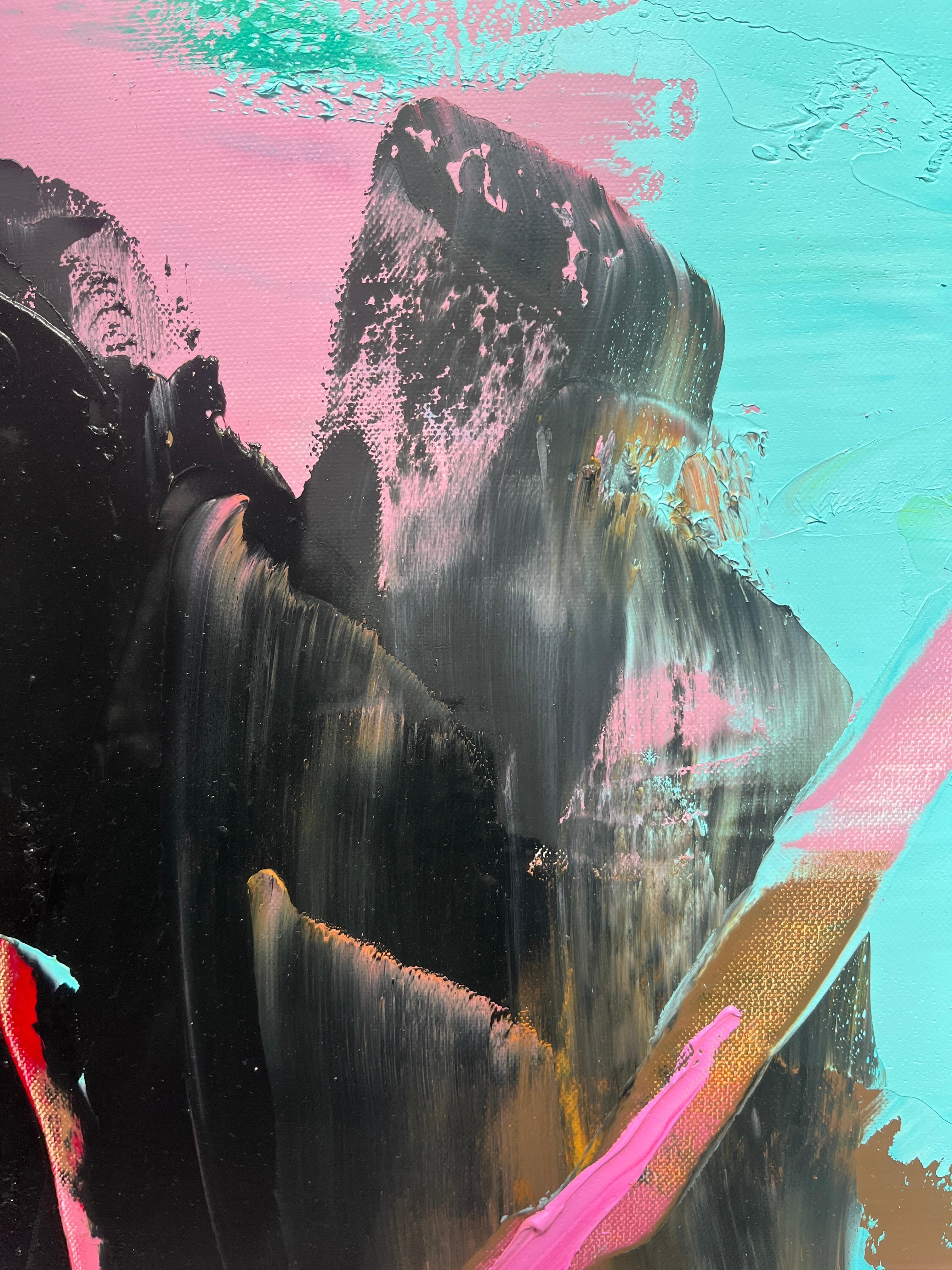 Carroll Gardens: Pittura ad olio astratta contemporanea - Painting di Annette Werndl