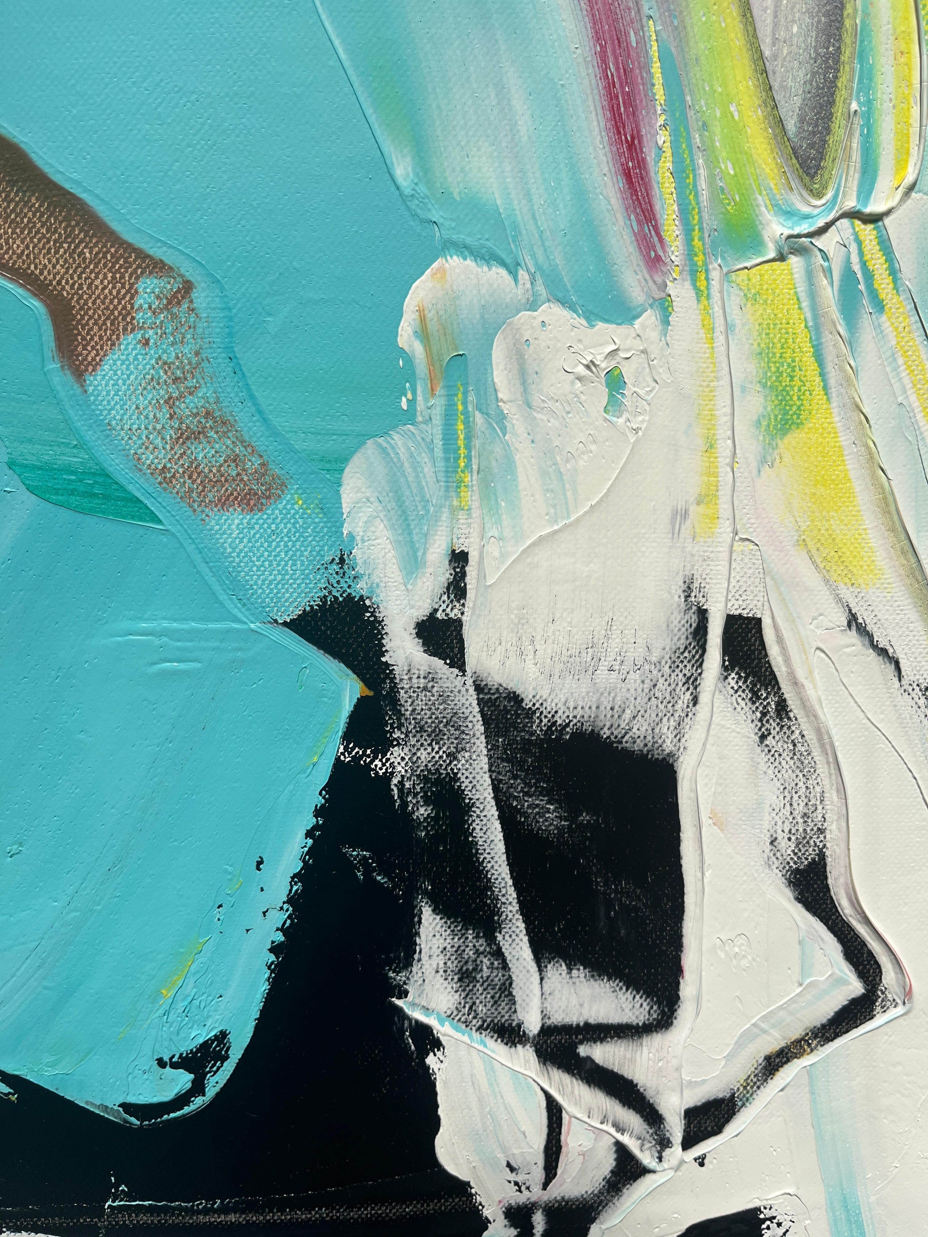 Carroll Gardens: Pittura ad olio astratta contemporanea - Abstract Painting Nero di Annette Werndl