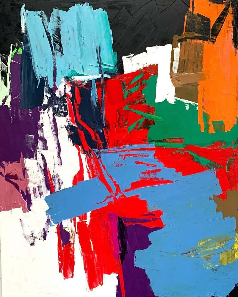 Annette Werndl - Riverside Park: Contemporary Abstract Oil Painting For ...