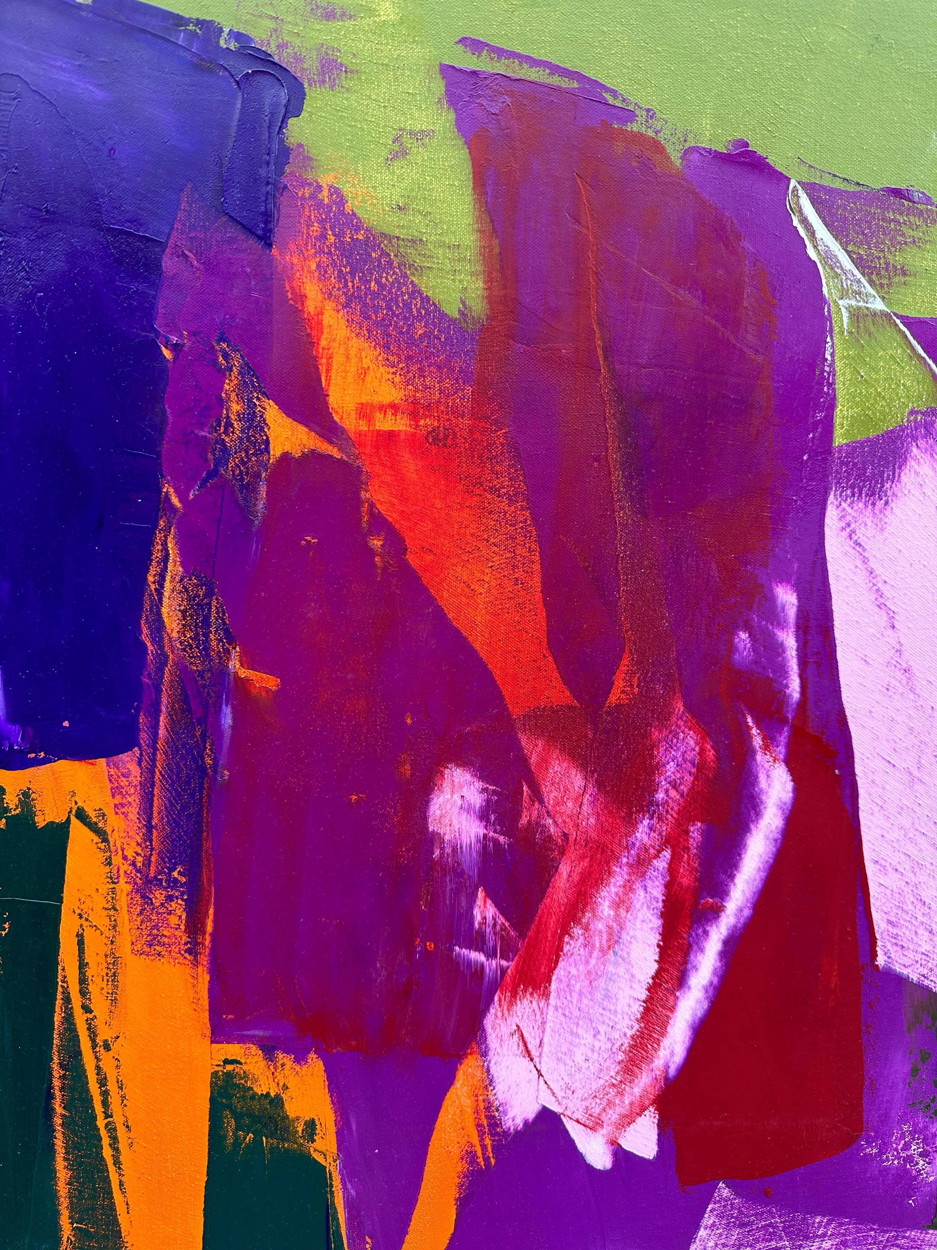 Lafayette Street: Pittura ad olio astratta contemporanea - Painting di Annette Werndl