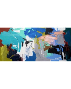 Riverside Park: Contemporary Abstract Oil Painting