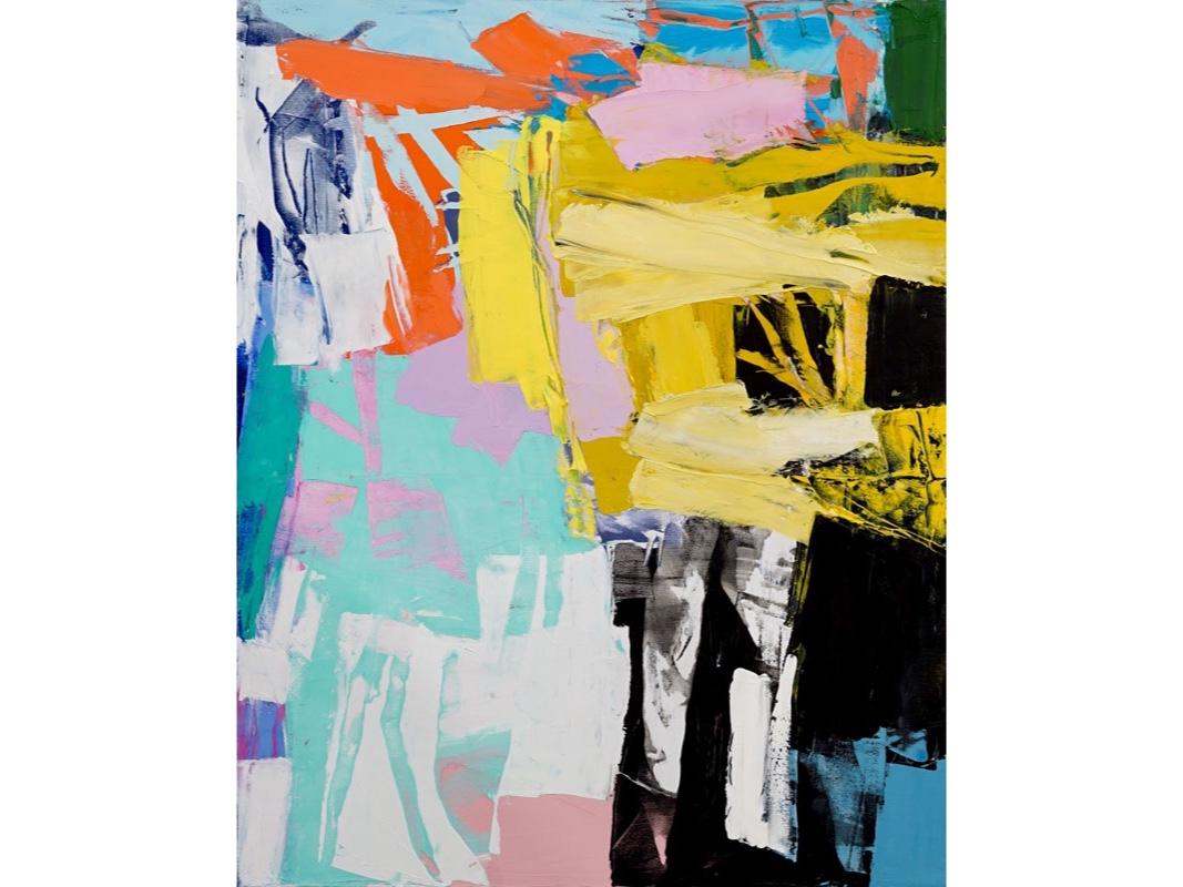 Annette Werndl Abstract Painting - Spring Street: Contemporary Abstract Oil Painting