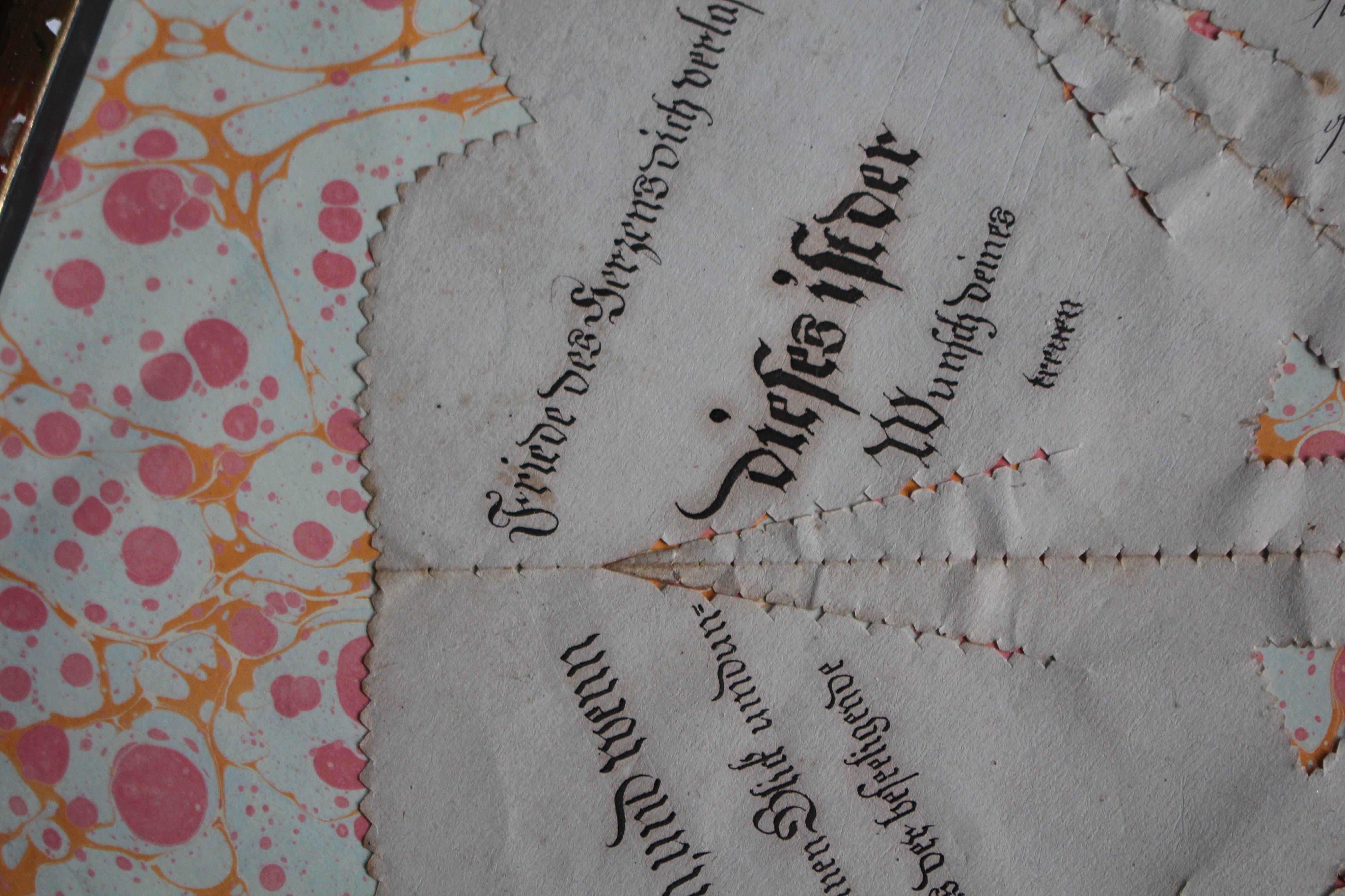 Annette's 1875 Cut Paper German Valentine Fortune Teller/Wishing Wheel 7