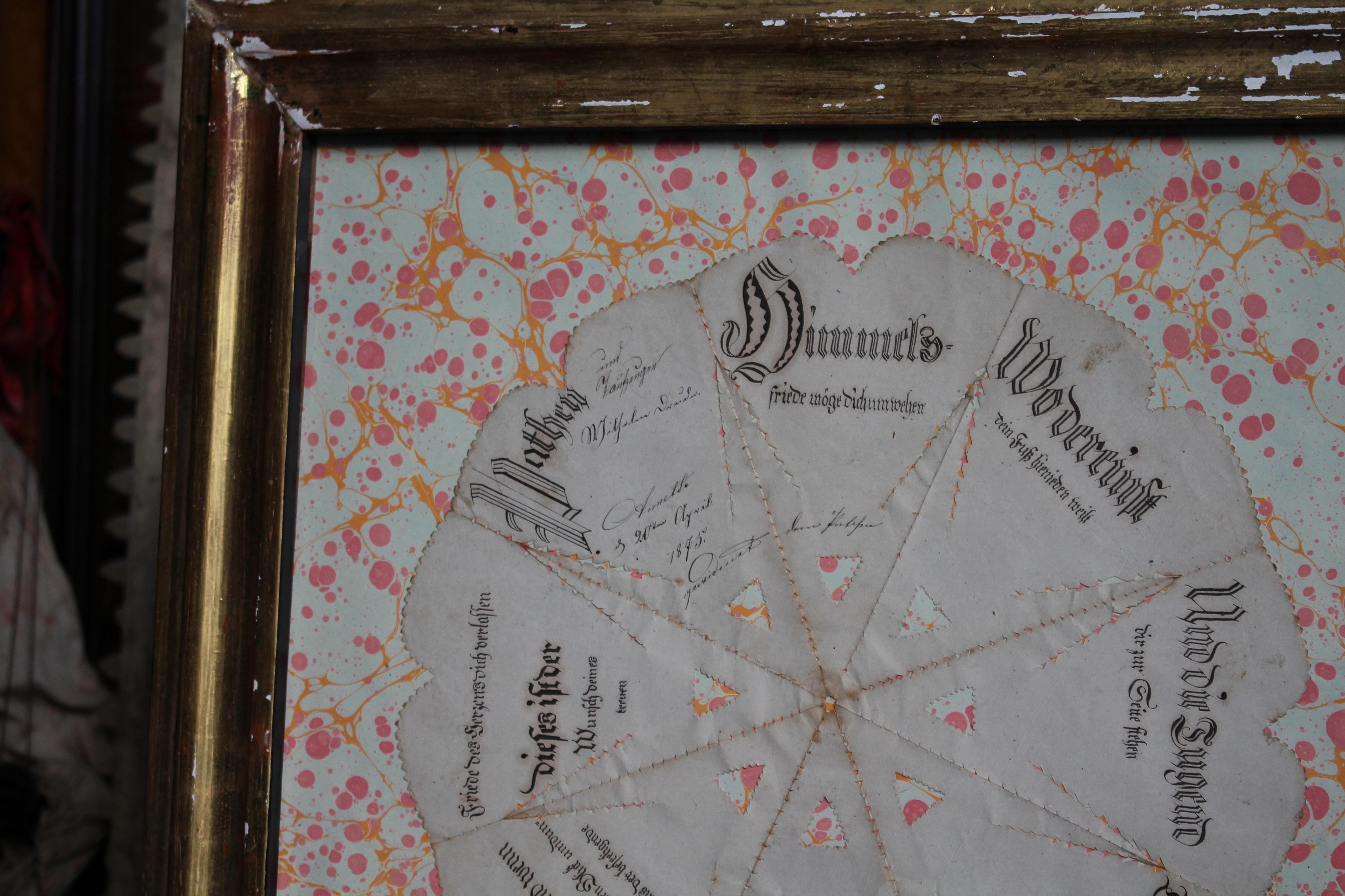 Annette's 1875 Cut Paper German Valentine Fortune Teller/Wishing Wheel In Good Condition In Lowestoft, GB