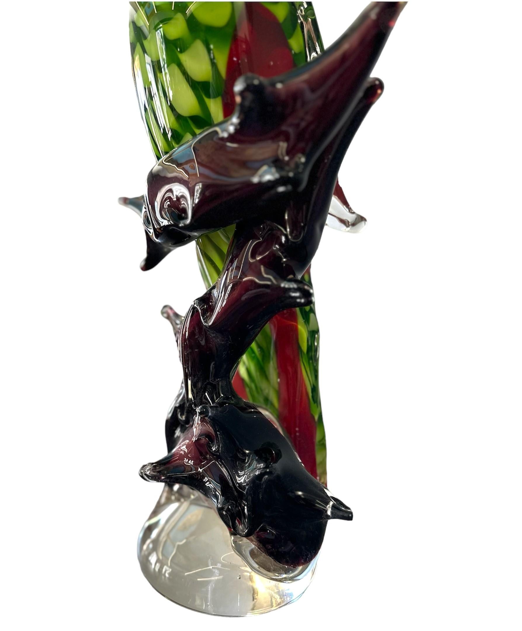Late 20th Century 1970s, Murano glass sculpture, Parrot For Sale