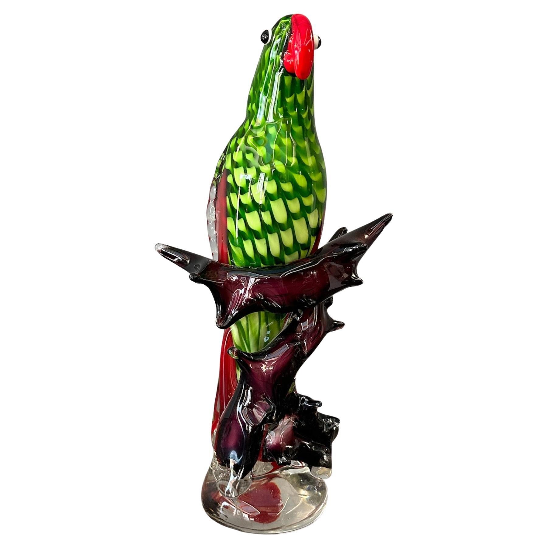 1970s, Murano glass sculpture, Parrot For Sale