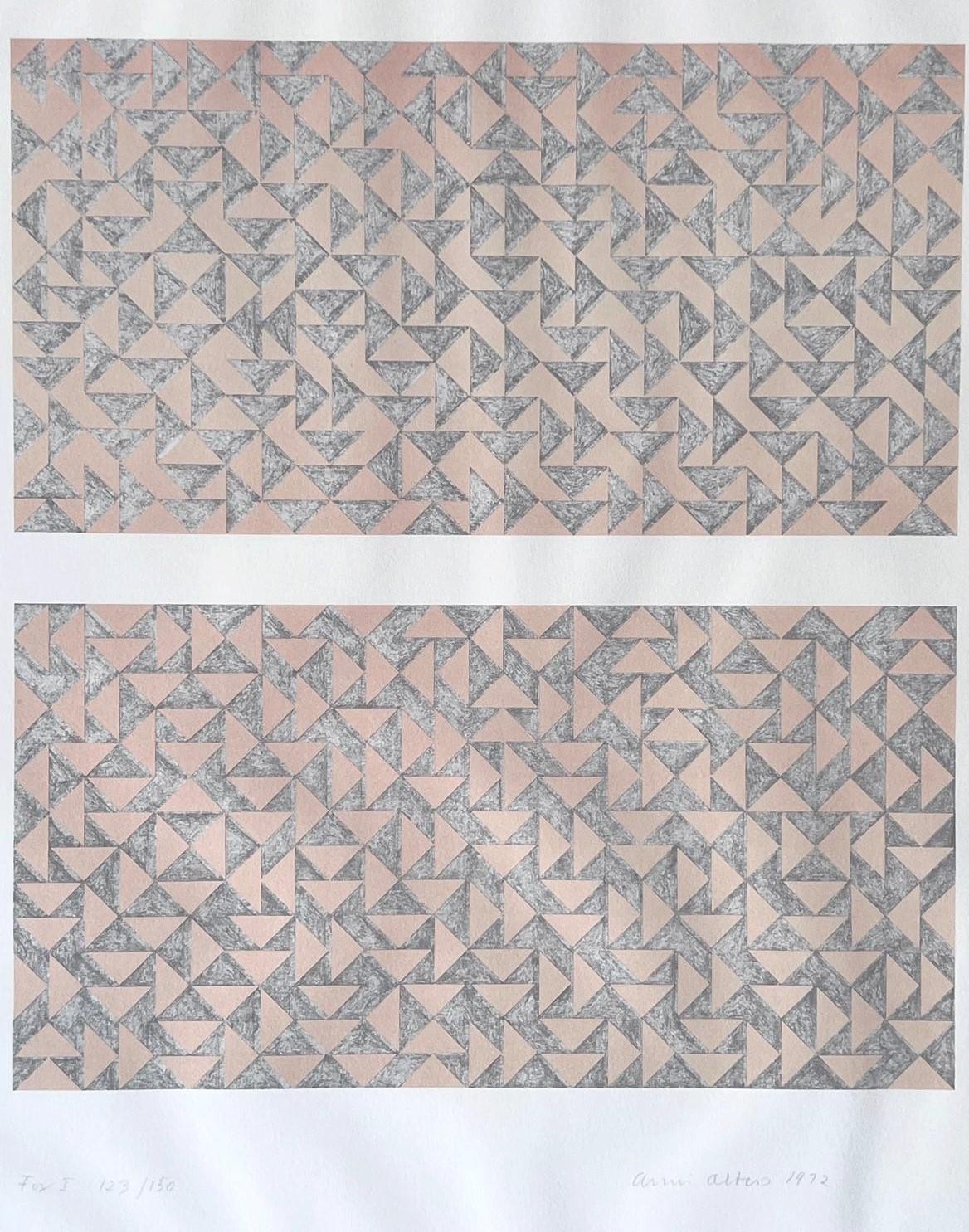 Fox I - Gray Abstract Print by Anni Albers