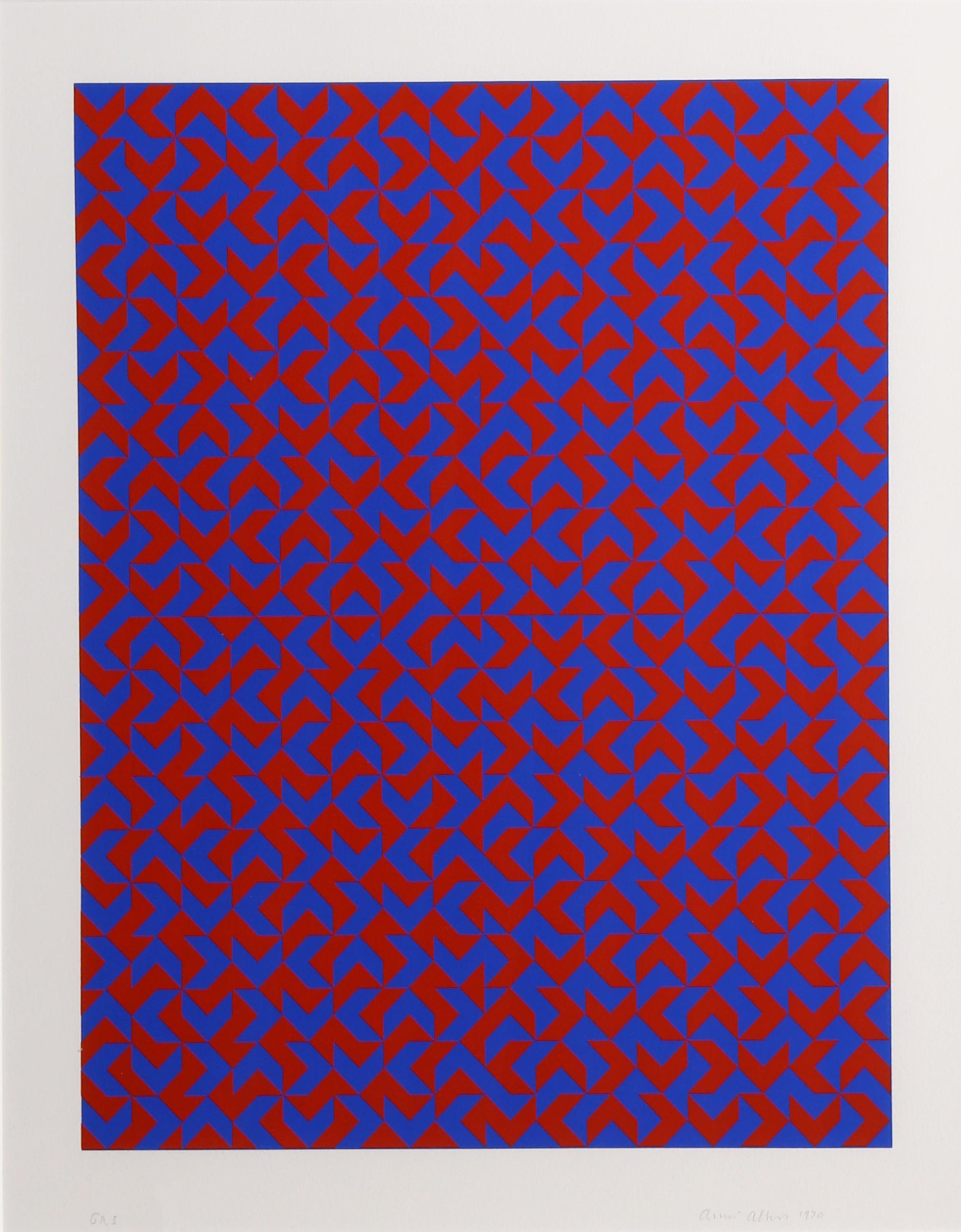Artista: Anni Albers, tedesca/americana (1899 - 1994)
Titolo: GR I
Anno: 1970
Medio: Serigrafia su carta Arches, firmata e numerata a matita.
Edizione: 100
Dimensioni dell'immagine: 20 x 16 pollici
Dimensioni: 29 x 24 pollici (73,66 x 60,96 cm)