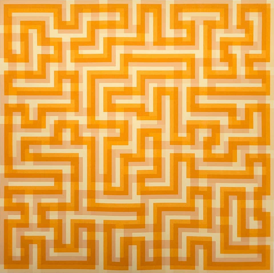 Orange Meander /// Anni Albers Bauhaus Abstract Geometric Female Artist Screen