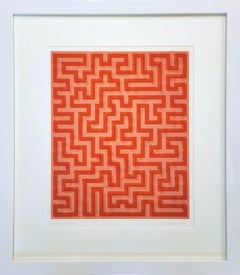 Red Meander I /// Anni Albers Bauhaus Abstract Geometric Female Artist Screen