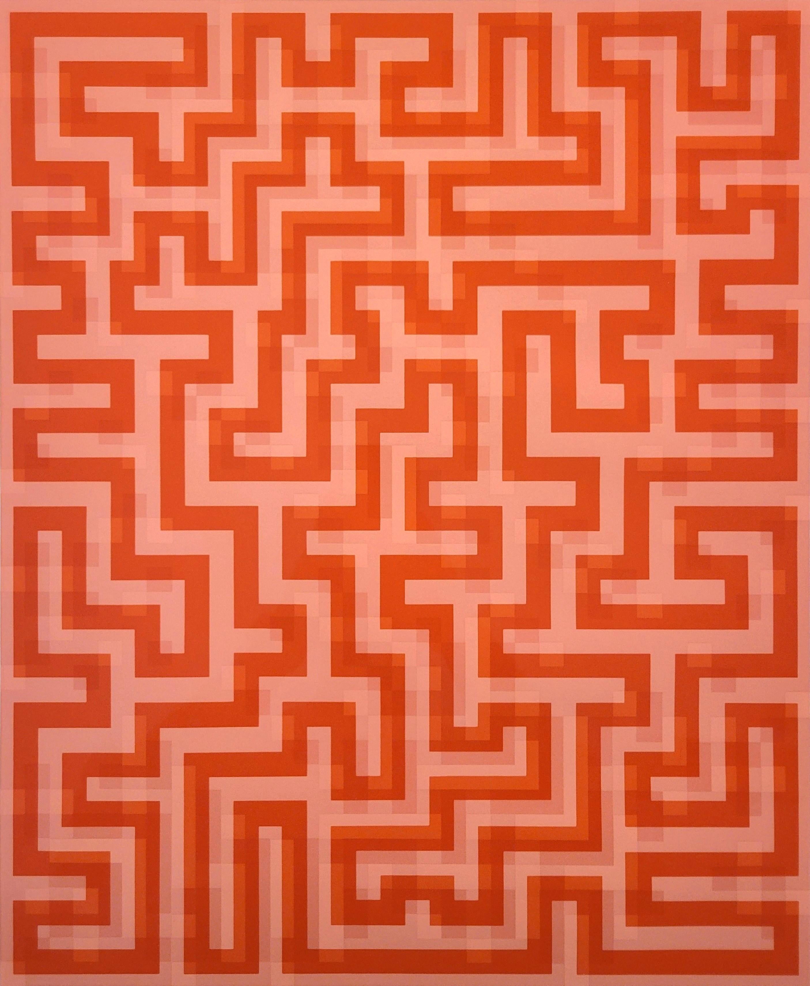 Red Meander I /// Anni Albers Bauhaus Abstract Geometric Female Artist Screen