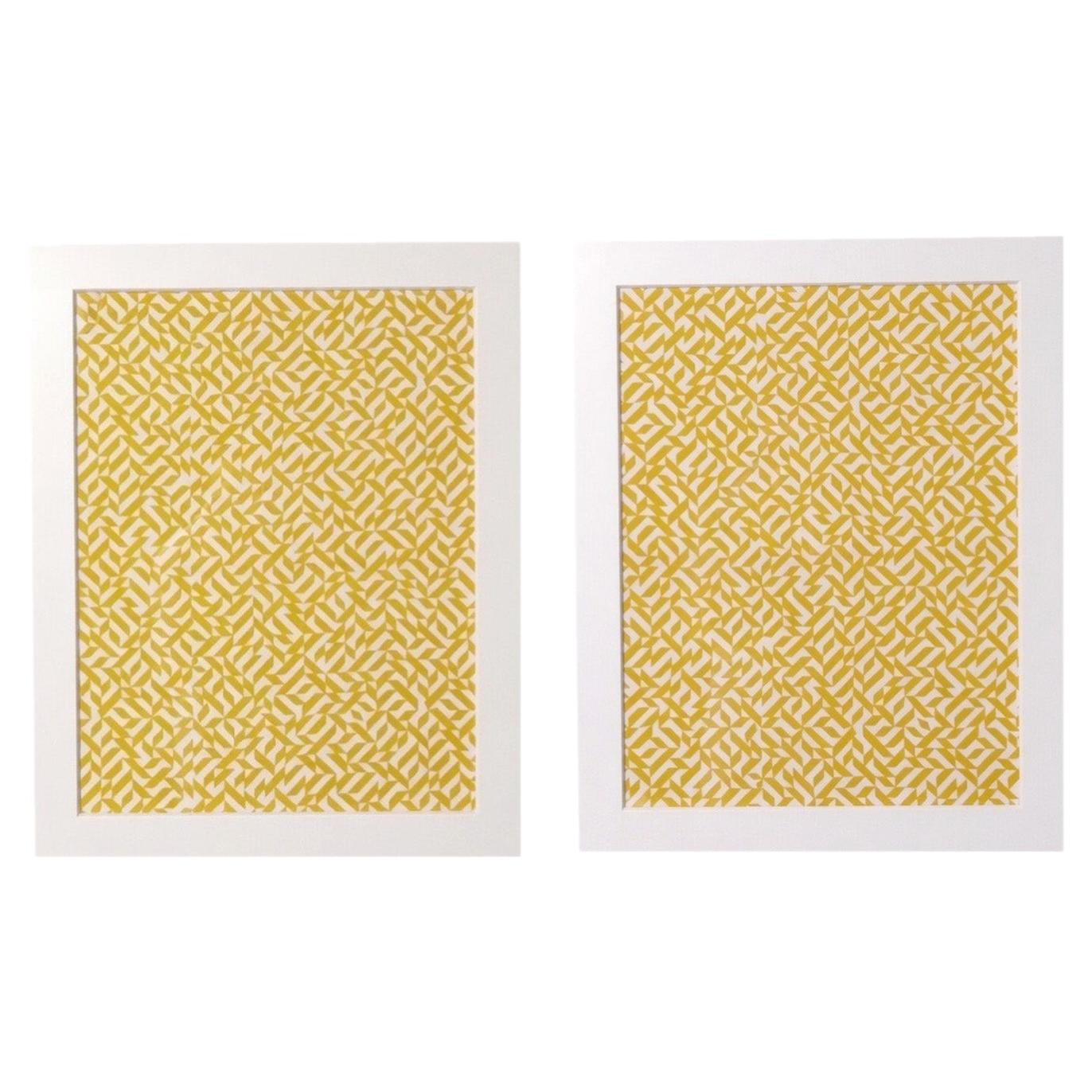 Paneles de tela abstractos de Anni Albers, 33” x 26”, arte moderno de mediados de siglo en venta