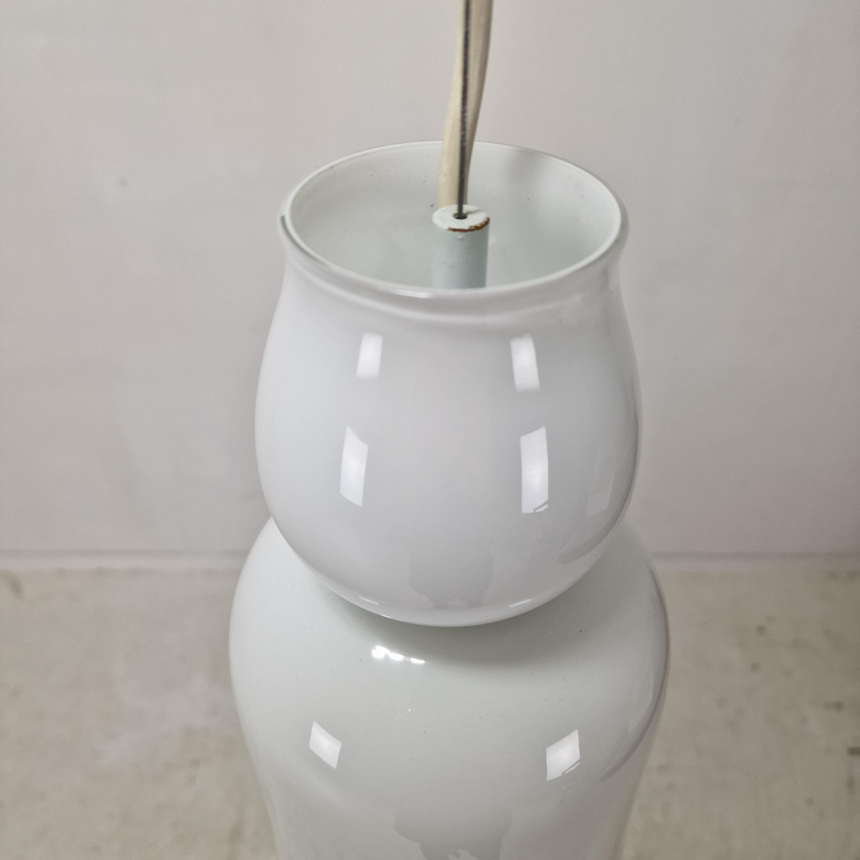 Lampadario Anni Trenta Luce di Venini in vetro di Murano bianco in vendita 2