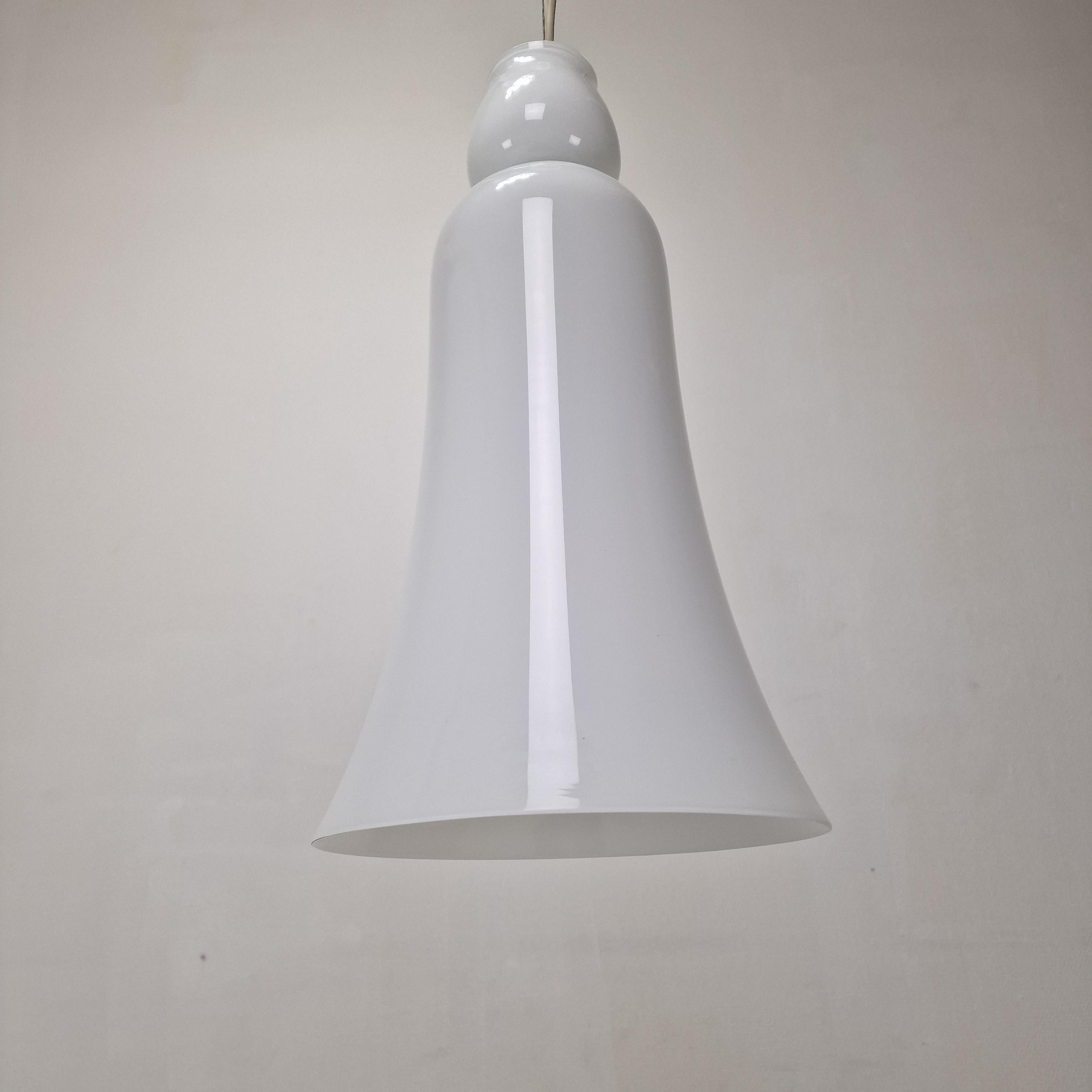 Fine XX secolo Lampadario Anni Trenta Luce di Venini in vetro di Murano bianco in vendita