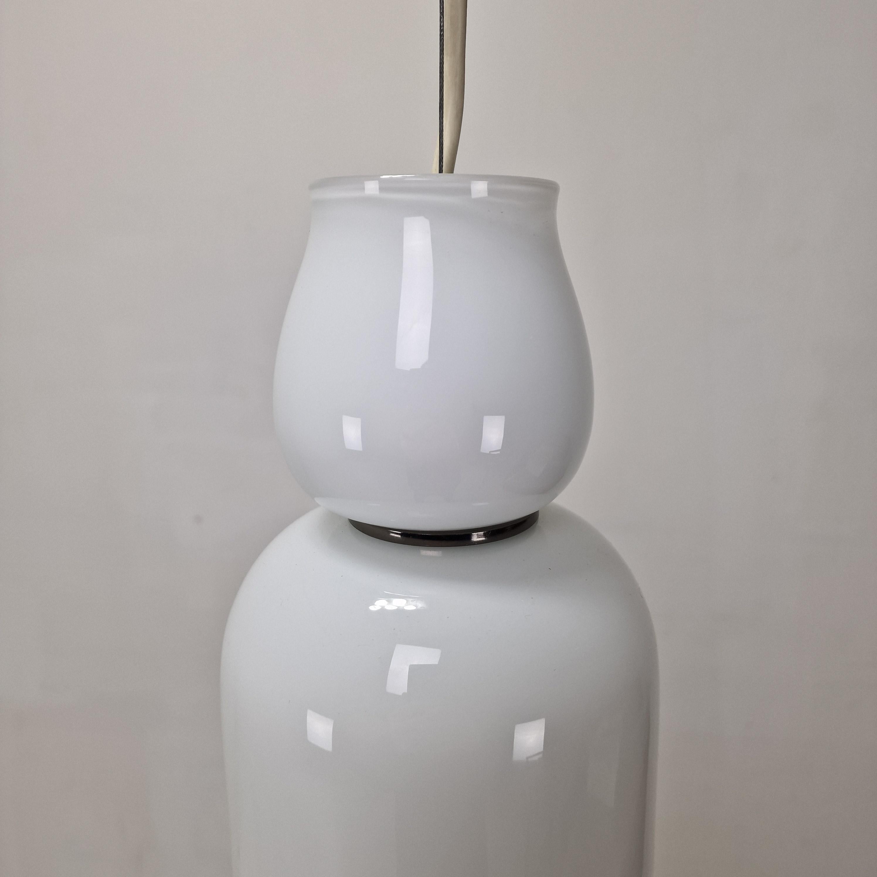 Vetro di Murano Lampadario Anni Trenta Luce di Venini in vetro di Murano bianco in vendita