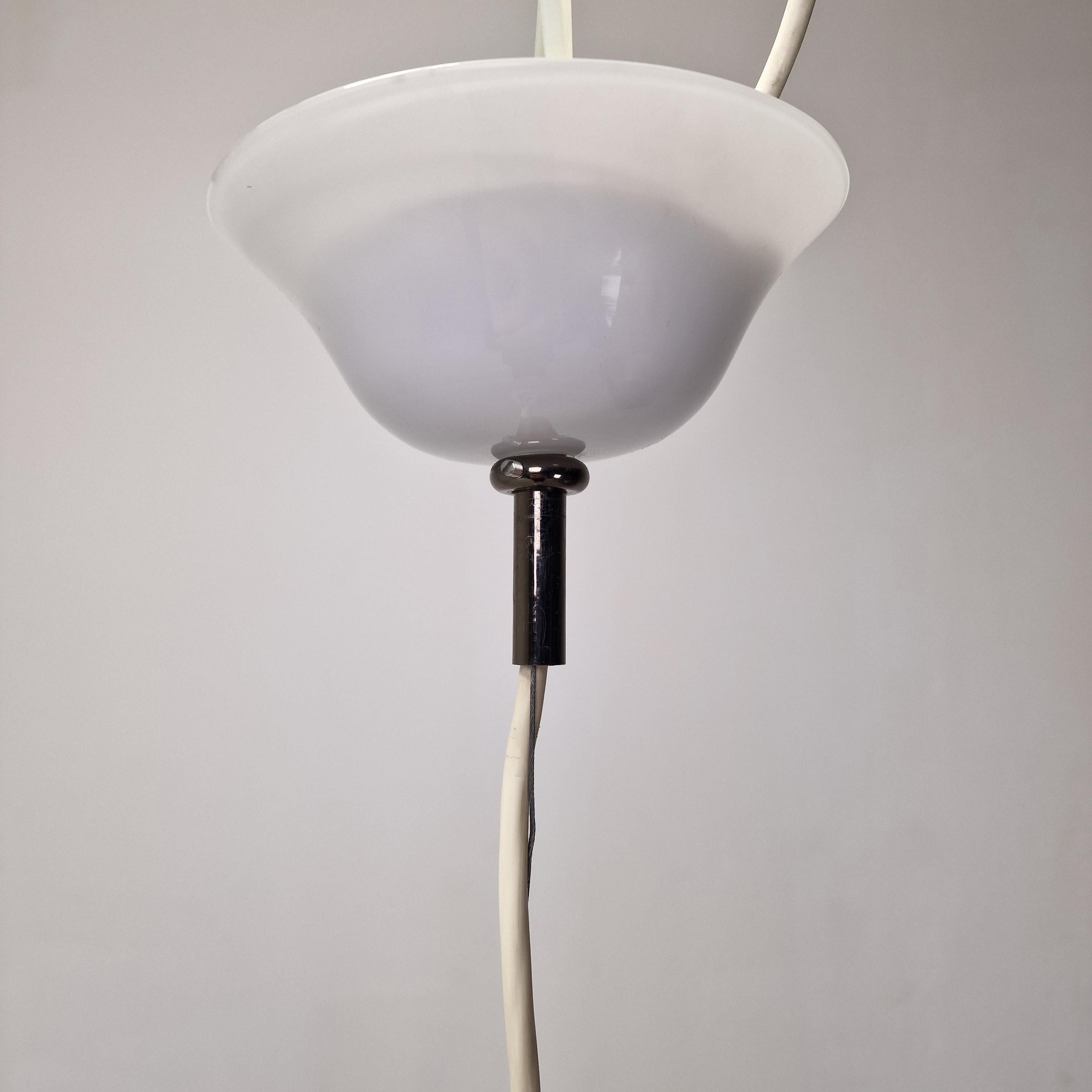 Lampadario Anni Trenta Luce di Venini in vetro di Murano bianco in vendita 1