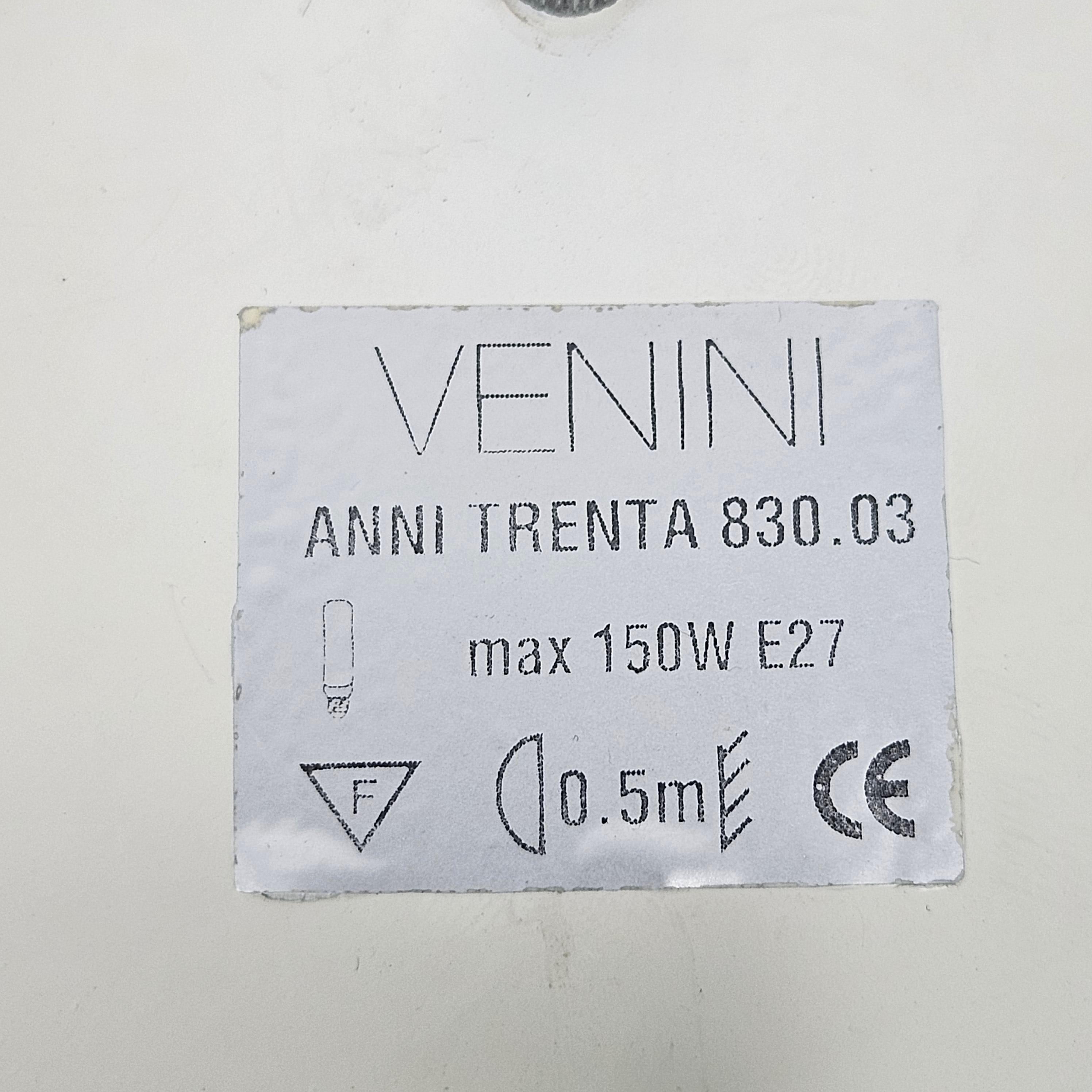 Große Wandapplikation Anni Trenta Luce von Venini aus weißem Muranoglas im Angebot 8