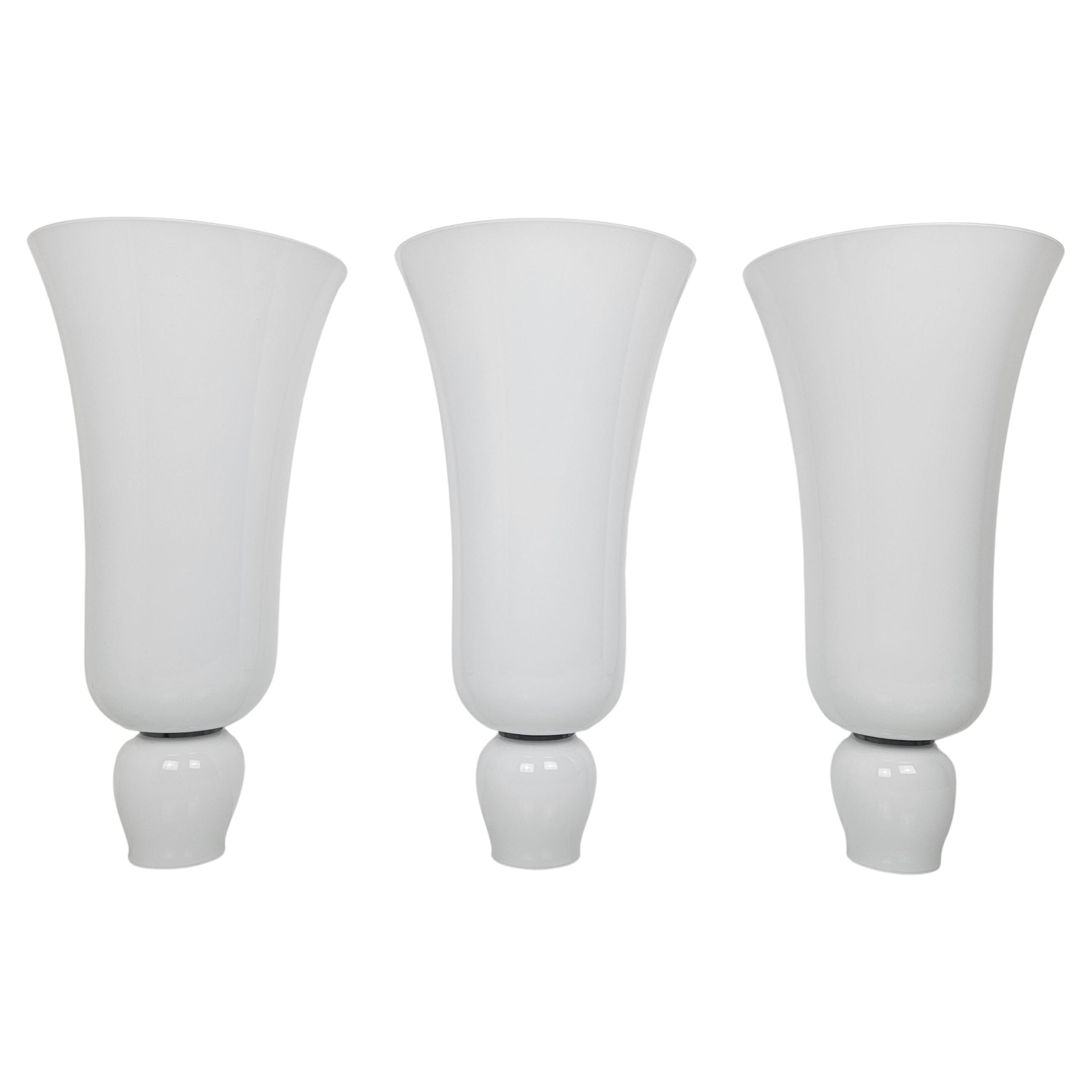 Anni Trenta Luce Large Wall Applique by Venini in White Murano Glass