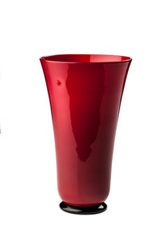 Grand bol en verre rouge Anni Trenta de Venini