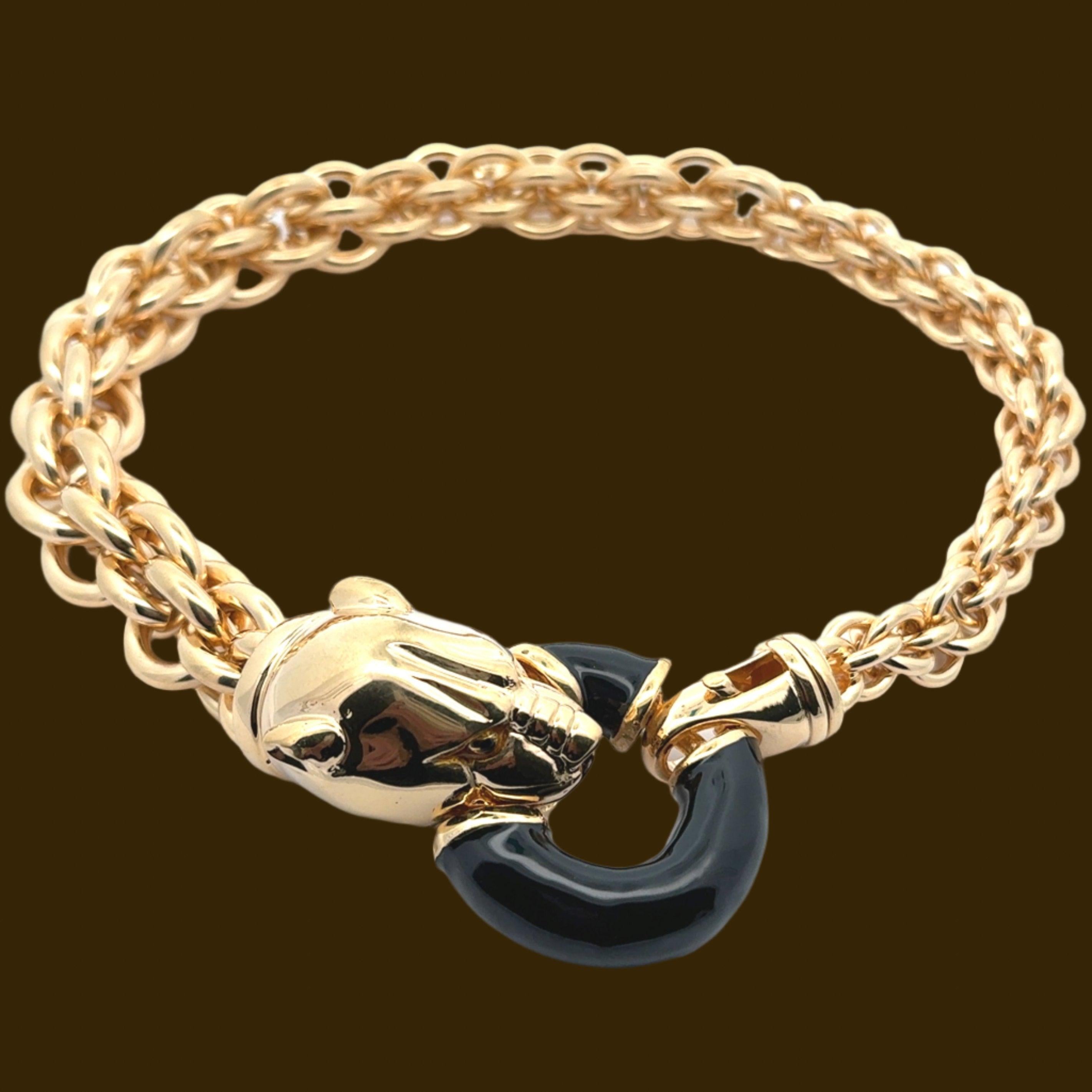 Annibale Baldini Italian Panther Statement Necklace In New Condition For Sale In Derby, NY