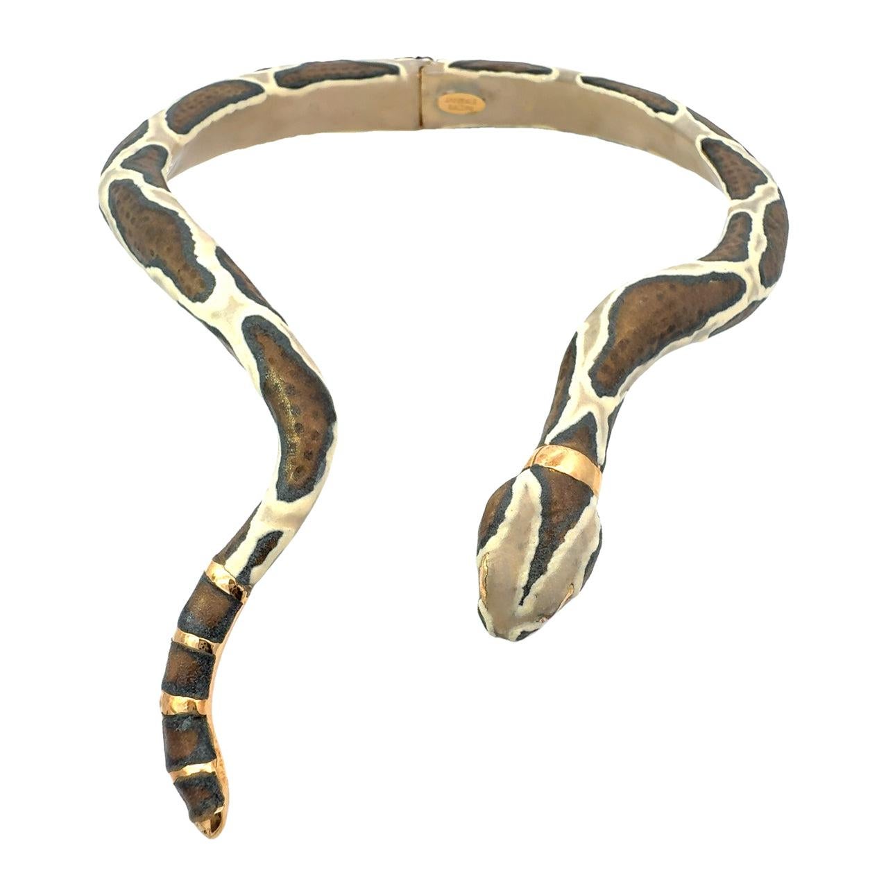 Women's Annibale Baldini Italian Serpente Enamel Statement Necklace For Sale