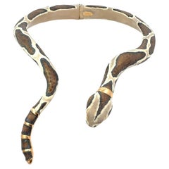 Annibale Baldini Italian Serpente Enamel Statement Necklace