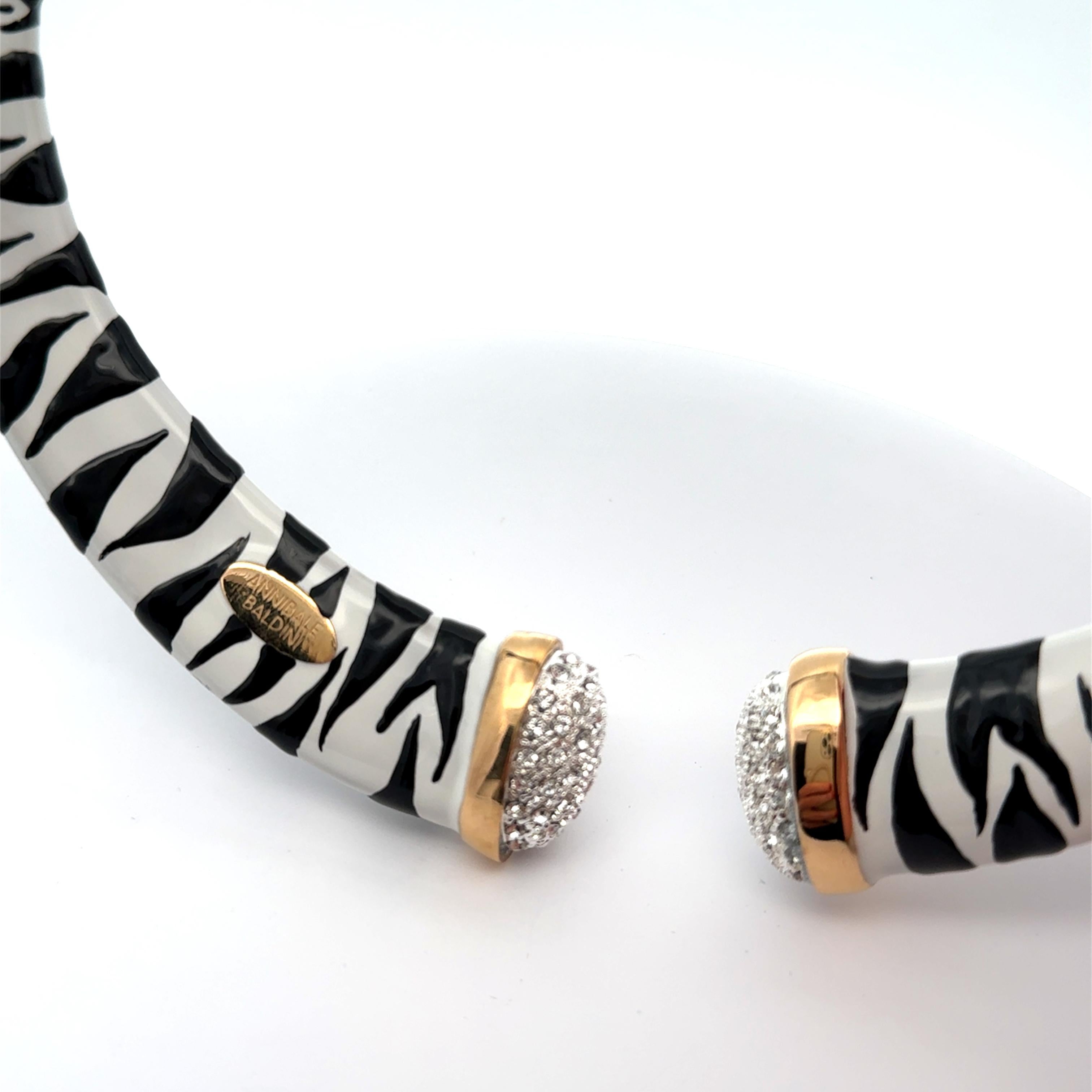 Annibale Baldini Italienische Zebra-Statement-Halskette (Moderne) im Angebot